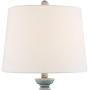 Patsy Country Cottage Table Lamps Set of 2 Blue Gray Washed Tapered Fabric Drum Shade for Living Room Bedroom Bedside Nightstand Office Family - Regency Hill