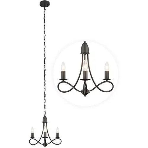 Vintage Frosted Black Metal Pendant Light,E12 Classic Candle Chandelier,Ceiling Hanging Light Fixture for Bedroom,Living Room,Study Room or Office Vintage Frosted Black Metal Pendant Light,E12 Classic Candle Chandelier,Ceiling Hanging Light Fixture for Bedroom,Living Room,Study Room or Office