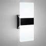YeLEEiNO Modern LED Wall Sconce Acrylic Wall Light Cool White Plug in Cord with on/Off Switch Decorative Wall Lamp Night Light for Living Room, Bedroom, Corridor (Black)