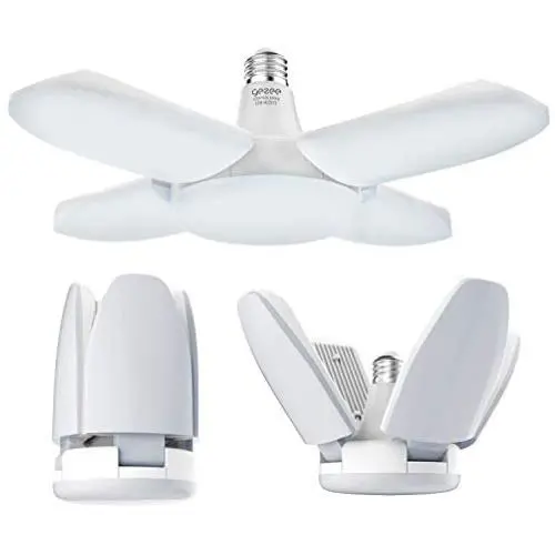 Gezee LED Garage Light, 60W E26 6500K 6000Lm Deformable Shop lamp with 4 Adjustable Panels, LED Ceiling Light for Garage, Warehouse, Workshop, Basement, Gym, Kitchen (1 PC) Gezee LED Garage Light, 60W E26 6500K 6000Lm Deformable Shop lamp with 4 Adjustable Panels, LED Ceiling Light for Garage, Warehouse, Workshop, Basement, Gym, Kitchen (1 PC)