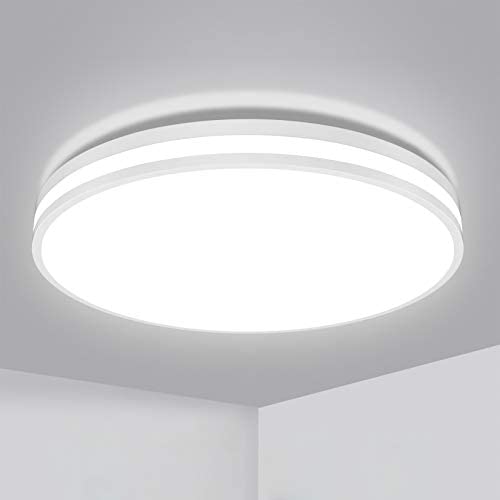 Ouesen LED Flush Mount Ceiling Light Fixture, 1850LM 5000K White LED Ceiling Lights 20W Ceiling Lamp IP44 Waterproof for Bedroom Bathroom Kitchen Hallway Living Room