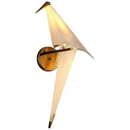 Ice-Beaut LED Bird Design Wall Lamp Bedside Lamp Creative Origami Paper Crane Wall Light for Loft Bedroom Study Foyer Dining Room