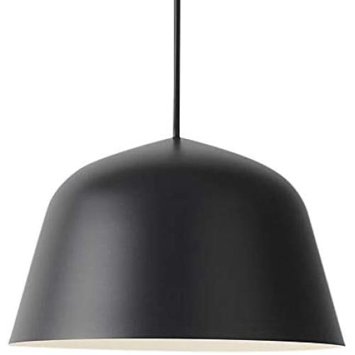 LAKIQ Modern Pendant Light Dome Shade Single Hanging Pendant Lamp Kitchen Island Lighting for Dining Room Living Room Bedroom (9.84,Black)