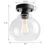 VILUXY Seeded Ceiling Light Semi Flush Mount Ceiling Light, Industrial Seeded Glass Shade Light Fixtures Ceiling for Hallway, Schoolhouse, Entryway, Kitchen, Dining Room, Laundry Room