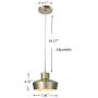 KRASTY Modern Gold Pendant Lamp Brass Barn Pendant Lighting, Industrial Mini Ceiling Pendant Light, Metal Dome Pendant Light for Living Room Bedroom Kitchen Dining Room Farmhouse Barn