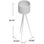 Versanora VN-L00007 Romanza Tripod Metal Legs LED Floor Lamp, White