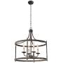 20 Inch Wide Savannah Estate Iron Pendant Light Round Metal Rustic Chandelier Lighting Light Farmhouse Foyer Dining Room or Kitchen