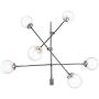 INK+IVY II150-0089, Cyrus Six-Light Modern Chandeliers - Height Adjustable, Plated Finish, Glass Sphere Shades Pendant Sputnik Ligthing Lamp, Dining Room Lighting Fixtures, LED Compatible, Silver