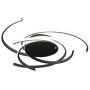 TFCFL Modern LED Ceiling Light, Dimmable Acrylic Chandeliers Flush Mount Pendant Lamp with Remote Control for Living Room Bedroom Dining Room Kitchen Island Office Hanging 56cm (White/Black) (Black)