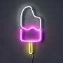 Isaac Jacobs 18” x 8” inch LED Neon ‘White & Pink IceCream Popsicle‘ Wall Sign for Cool Light, Wall Art, Bedroom Decorations, Home Accessories, Party, and Holiday Décor: Powered by USB Wire (POPSICLE)