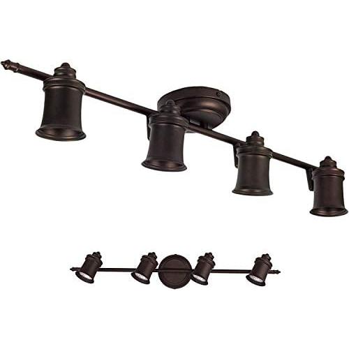 4 Light Track Lighting Wall and Ceiling Mount Fixture Kitchen and Dining Room, Oil Rubbed Bronze