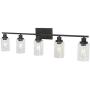 5-Light Wall Light Fixtures MELUCEE Vanity Lights Bathroom Fixtures Oil Rubbed Bronze Finished with Clear Glass, Industrial Wall Sconce for Living Room Bedroom Hallway Kitchen