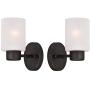 Wall Decor Light Fixture Bathroom Vanity, Living Room Decor, Modern Home Decor, Bathroom Light fixtures, Pack of 2, Oil Rubbed Bronze Finish and Frosted Seeded Glass,