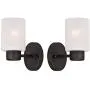 Wall Decor Light Fixture Bathroom Vanity, Living Room Decor, Modern Home Decor, Bathroom Light fixtures, Pack of 2, Oil Rubbed Bronze Finish and Frosted Seeded Glass,