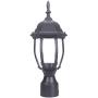 LIT-PaTH Outdoor Post Light Pole Lantern Lighting Fixture with One E26 Base Max 100W, Aluminum Housing Plus Glass, Matte Black Finish