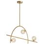 Glass Globe Sputnik Chandelier Modern 3 Light Molecule Pendant Lighting,G9 Mid Century Brass Finish Ceiling Lamp for Dining Room Hallway