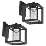 TENGXIN Outdoor Wall Sconce,Wall Lantern,Proch Light,Black Finished with Glass Shade ,UL Listed,Suitable for Garden & Patio Lights (2-Pack Clear Glass)