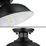 Industrial Vintage Ceiling Light,Semi Flush Lighting Kitchen Island Dining Room Foyer Hallway Porch Barn Loft,Black 13in