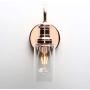 Permo Industrial Vintage Gooseneck Wall Mount Single Sconce with 3.1'' Cylindrical Clear Glass Shade Wall Sconce Light Lamp Fixture (Copper)