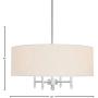 Amazon Brand – Stone & Beam Classic Ceiling Pendant Chandelier Fixture With White Drum Shade- 20 x 20 x 42 Inches, Brushed Nickel