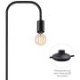 Oneach Industrial LED Floor Lamp for Living Room Bedroom Reading Office Metal Minimalist Standing Lamp Black