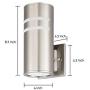 TengXin Outdoor Wall Sconce, Cylinder Wall Light with Stainless Steel 304 and Toughened Glass, Waterproof,E27,8.7'' Height,UL Listed. (Silver, 8.7'' Height)
