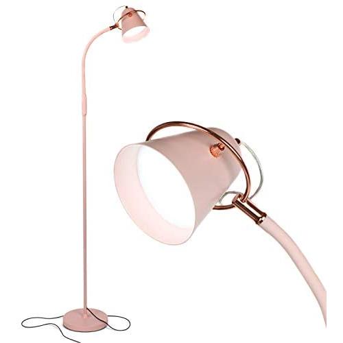 Brightech Zoey - LED Reading, Craft & Task Floor Lamp - Dimmable & Light Color Adjustable with Touch Switch- Standing Bright Light with Memory Function - for Living Room Or Office Tasks - Pastel Pink