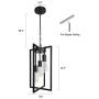 Farmhouse Black 3-Light Industrial Chandelier Modern Pendant Lighting Hanging for Kitchen Island Dining Room Bedroom Living Room Hallway