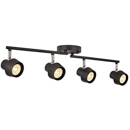 TeHenoo 4-Light Track Lighting Fixtures,Adjustable Track Heads, Foldable LED Track Ceiling Light for Kitchen, Office,Dining Room,Bar,Black