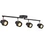 TeHenoo 4-Light Track Lighting Fixtures,Adjustable Track Heads, Foldable LED Track Ceiling Light for Kitchen, Office,Dining Room,Bar,Black