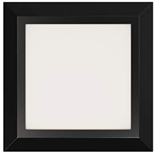 Ultra Slim 7 Inch LED Ceiling Light Fixture | Square Surface Mount 1100LM Dimmable Lighting for Kitchen, Bathroom, Bedroom, Closet, Porch | Luxurious ETL Flush Mount Light | Black Finish / 3000K