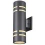 TENGXIN Outdoor Wall Sconce,Up/Down Porch Light,Stainless Steel 304 and Toughened Glass,E27,UL Listed. (Black,13” Height)