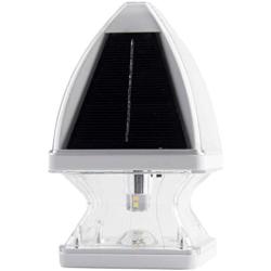 GAMA SONIC Gothic Solar Post Cap Light, Outdoor Accent Lamp, White (GS-143-W)