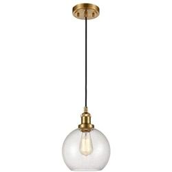 Modern Brass Seeded Glass Pendant Lights Golden Finish Pendant Lighting Fixture