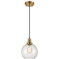 Modern Brass Seeded Glass Pendant Lights Golden Finish Pendant Lighting Fixture