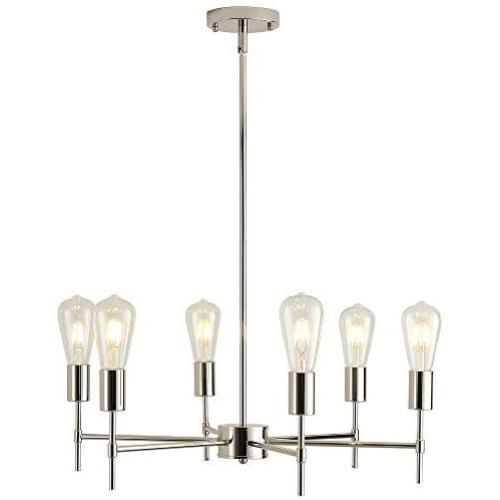 XILICON Brushed Nickel Sputnik Chandelier Mid Century Industrial Pendant Lighting 6 Lights Vintage Ceiling Light Fixture XILICON Brushed Nickel Sputnik Chandelier Mid Century Industrial Pendant Lighting 6 Lights Vintage Ceiling Light Fixture