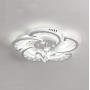 LAKIQ Modern LED Ceiling Light Flush Mount Chandelier Light Fixture Acrylic Crystal Flower Shape Close to Ceiling Lamp for Living Room Bedroom Dining Room(17.7’’, White Light)