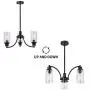 LIGOTFIRE Rustic Chandelier Lighting 3 Light Famhouse Pendant Light Black Celing Hanging Light Fixure Dining Room