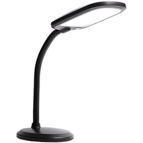 Newhouse Lighting NHDK WH Eos Reading & Craft Table LED Desk Lamp, Dimmable &Light Color Adjustable, Gooseneck Task Light, Black