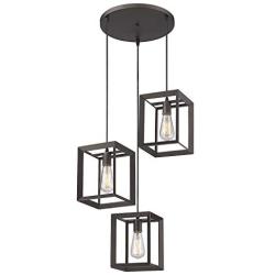 Emliviar 3-Light Pendant Light, Modern Cluster Hanging Lights for Kitchen, Oil Rubbed Bronze Finish, 20061D-3 ORB