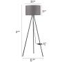 Modernluci Tripod Floor Lamp - Modern Tripod Lamp for Living Room, Bedroom, Office - Standing Tall Lamp with Shade - 59, Edison Style Bulb Included