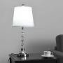 Tangkula Lamp Set 3-Piece Modern Home Living Room Bedroom Chrome Finish Lamps, Floor Lamp and Table Lamps Set with Soft Pleated White Fabric Shades (Chrome)