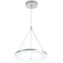 CNCEST LED Modern Chandelier 1-Ring Circular Pendant Light Adjustable Height Hanging Light Fixture for Dining Room Restaurant (White)