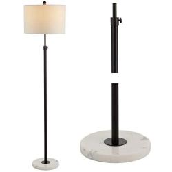 JONATHAN Y JYL3022B June 65'' Adjustable Metal/Marble LED Floor Lamp Modern,Contemporary,Glam for Bedrooms, Living Room, Office, Reading, 1 Light, Oil Rubbed Bronze