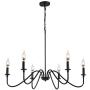 APBEAMLighting Candle Ceiling Hanging Light Black Industrial Metal Chandelier for Dining Room Farmhouse 6 Lights