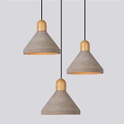 NIUYAO Industrial Pendant Light with 9.65W Cement Color Shade, Vintage Grey Hanging Lamp Ceiling Chandelier Fixture for Restaurant Bar Kitchen Dining Room 453983