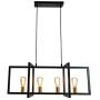 PUUPA Modern Industrial Geometric Island Chandelier, 4 Lights Pendant Hanging Light Fixture for Kitchen Island Dining Room Living Room