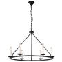 Kitchen Island Pendant Light, A1A9 Retro Round Candle LED Chandelier Lighting Wagon Wheel Ceiling Lights for Farmhouse, Dining Room, Table Light, in Entryway, Hallway, Foyer, D30'' X H23'' Chain 59