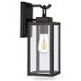 Outdoor Wall Lantern, LED Bulb Included, Matte Black Wall Sconce Light Fixtures, Architectural Fixture with Clear Glass Shade ETL List for Entryway, Porch, Doorway