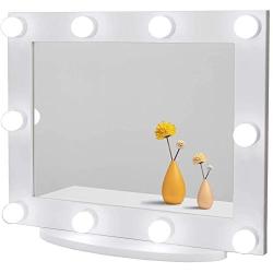 Waneway Hollywood Vanity Mirror with Lights, Large Lighted Makeup Mirror for Dressing Room & Bedroom, Light-up Dressing Table Cosmetic Mirror, Multiple Color Modes, Tabletop or Wall Mount, White